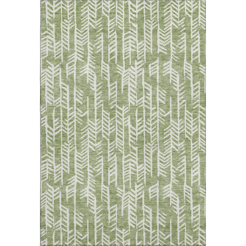Tapis vert Prisco lavable à la machine de qualité supérieure, Rectangle 9 pi x 12 pi