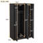 Armoire 3 portes avec miroir, armoire avec tringle et 3 tablettes fixes-2074900379