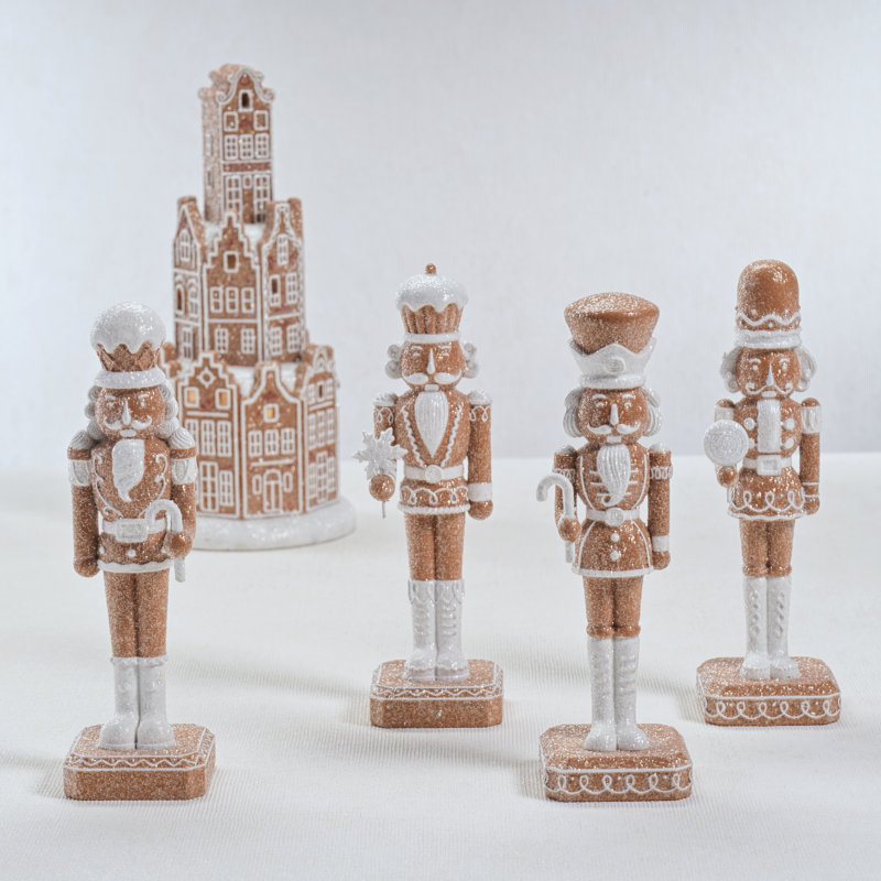 4-Piece Set Assorted Gingerbread Soldier Figurines