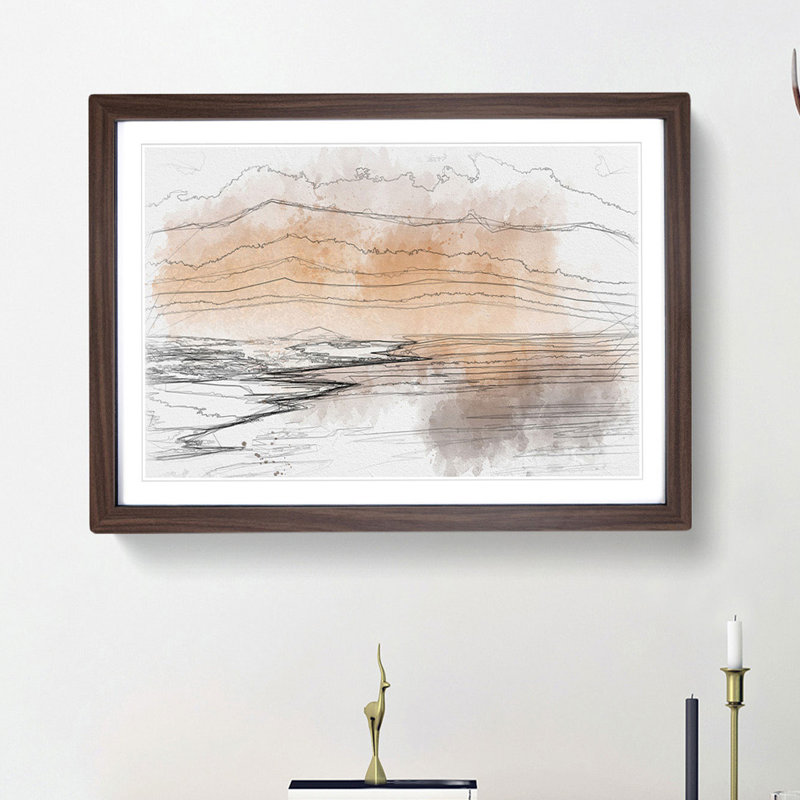 Golden Beach in Iceland - Picture Frame Graphic Art Print, 62cm H x 87cm W x 2cm D, Walnut Framed
