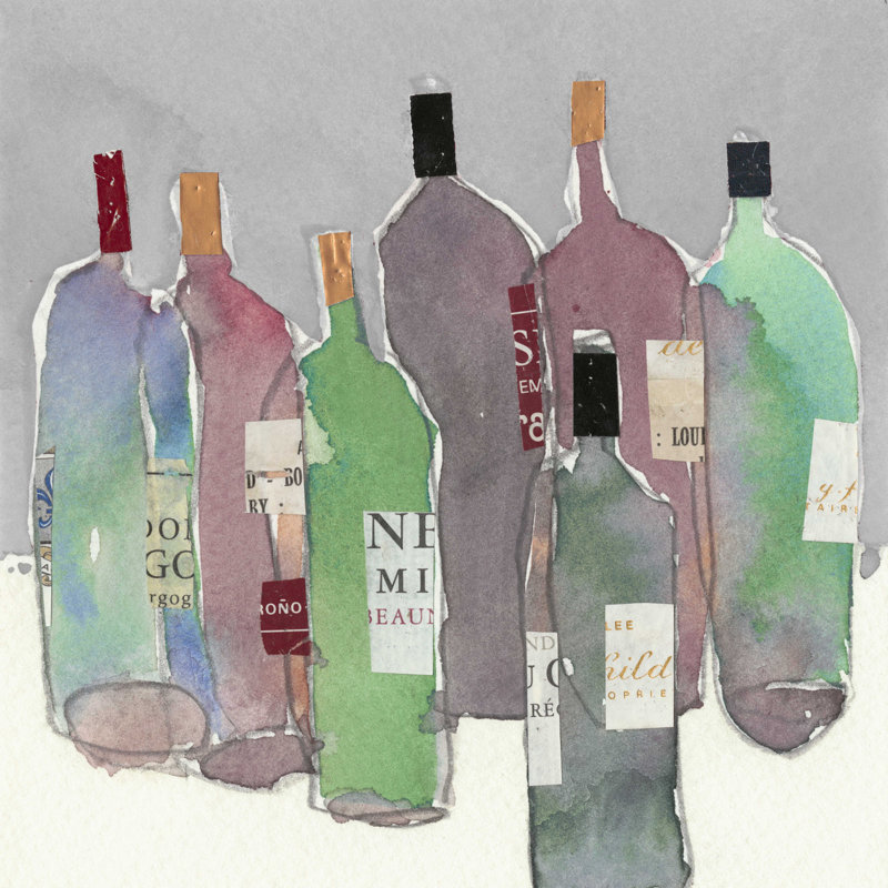 Wine Party II, H 20 po x l 20 po x P 1,25 po