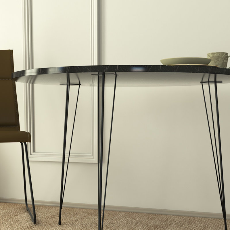 Orrington Round Dining Table, Black/White