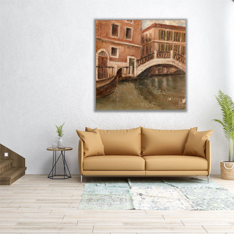 Canal View II - reproduction d'art sur toile, H 12 po x l 12 po