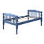 Lit superposé simple bleu foncé avec possibilités de configuration intégrées et polyvalentes Support de matelas