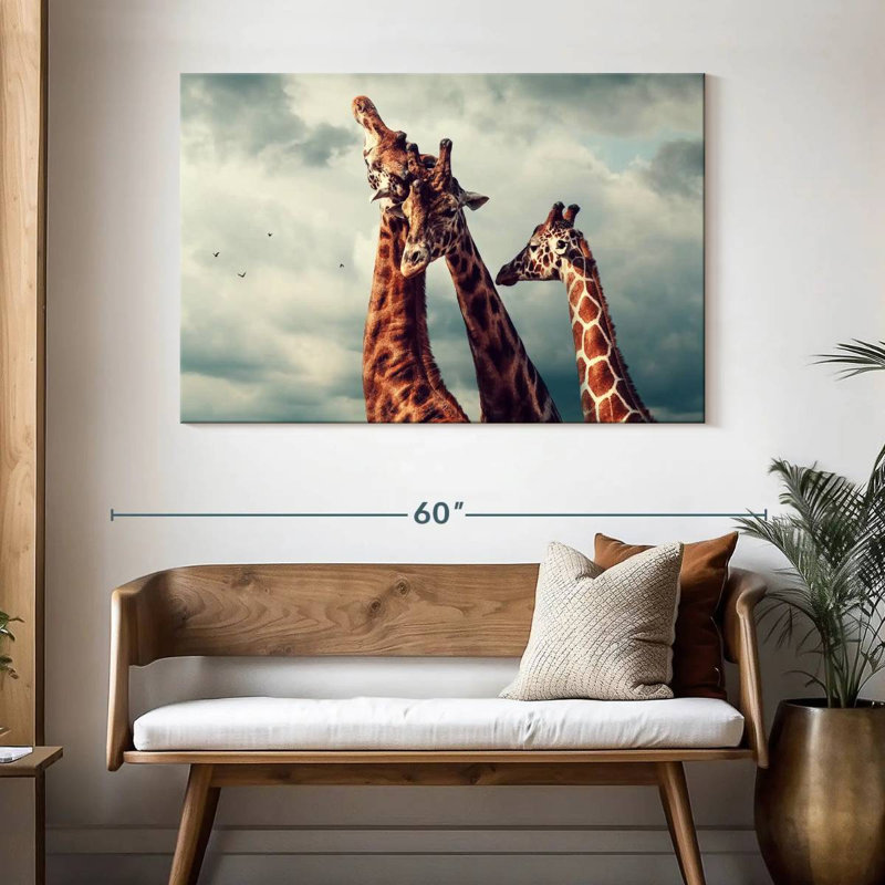 «Brampt Giraffe Family Bonding», H 32 po x l 48 po