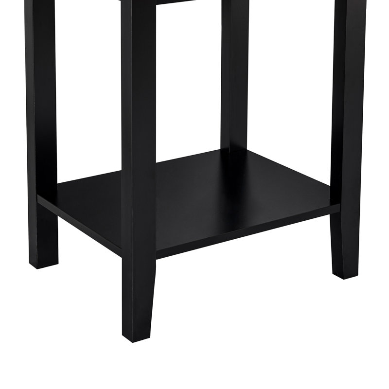 Ensemble de 2 tables de chevet avec 2 tiroirs et station de charge intégrée Miramontes - 2 ports USB et 2 prises de courant, tables de chevet pour chambre à coucher, dortoir, appartement, noir 