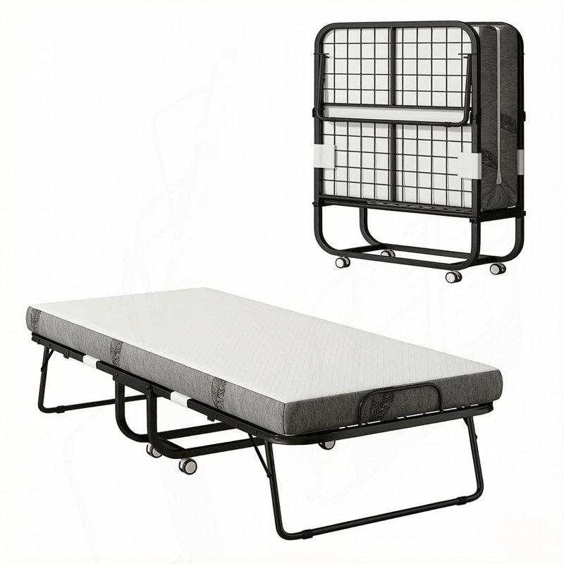 Compact Foldable Bed, Portable Rollaway Folding Bed, Modern Portable Sleeping Unit