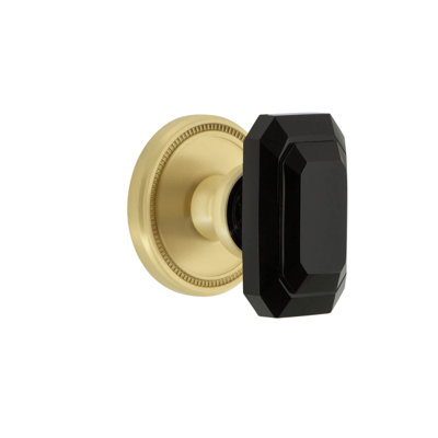 Grandeur Soleil Rosette With Baguette Black Crystal Knob