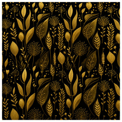 Gold Botanical Pattern Comforter