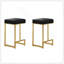 Tabouret à hauteur de comptoir en métal noir et simili cuir de 25 po de hauteur avec base dorée (ensemble de 2)-911005766-911005767