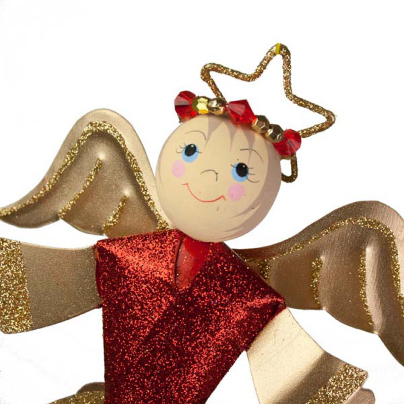 26cm Metal Ornament Accessory, Red / Gold