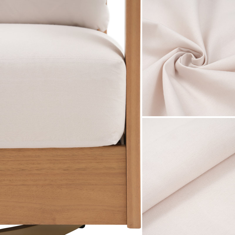 Chaise de patio d'extérieur pivotante avec coussins, Beige