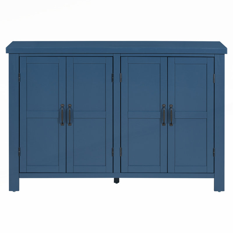 Buffet rustique avec rangement spacieux, tablettes réglables et élégantes poignées en métal rétro pour un décor de maison de campagne moderne
