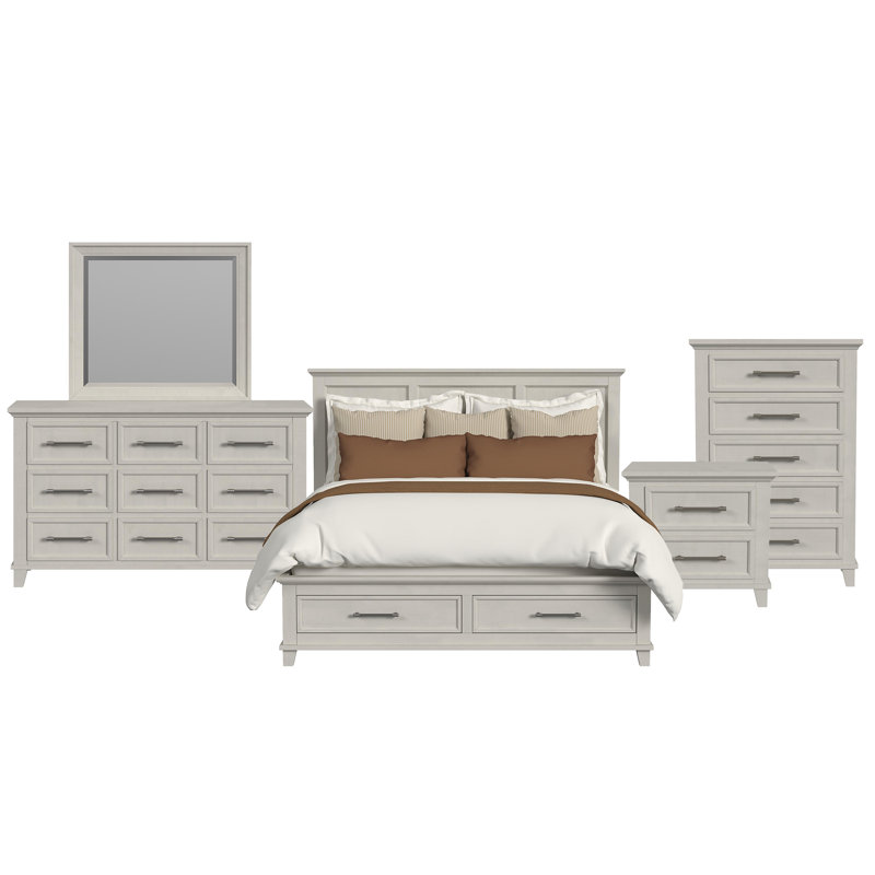 Daulton Storage 5PC Bedroom Set, Ivory, King