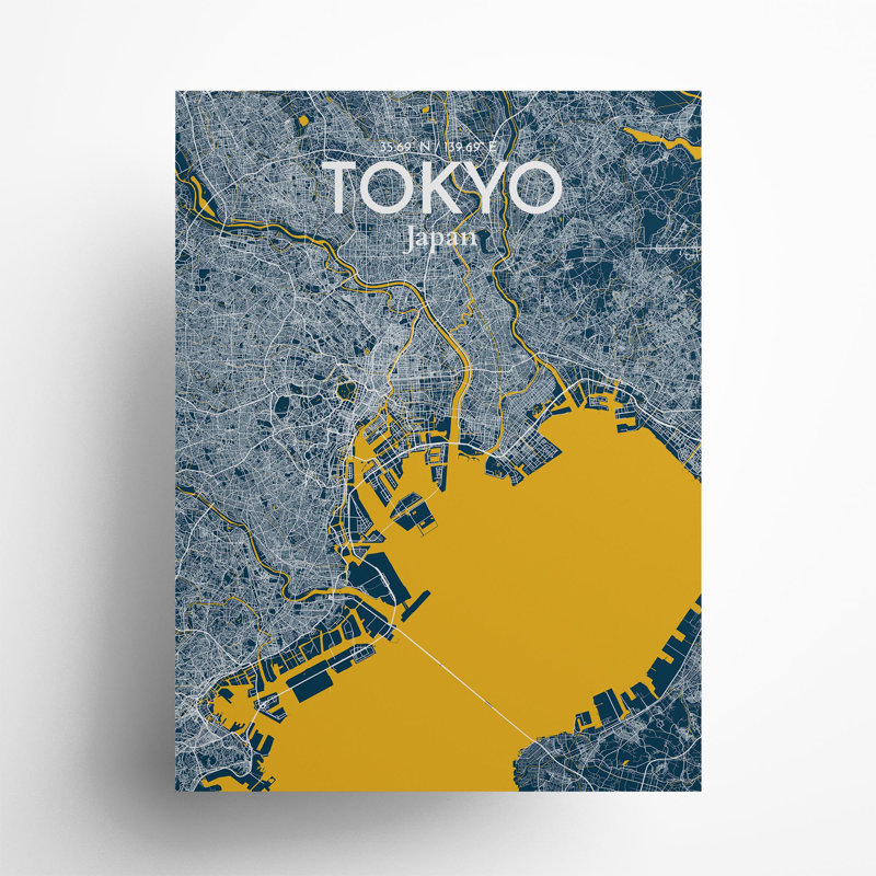Tokyo City Map In Amuse - No Frame Print, 24cm H x 18cm W x 0.05cm D
