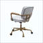 Chaise de bureau rétro en cuir fleur-876347618
