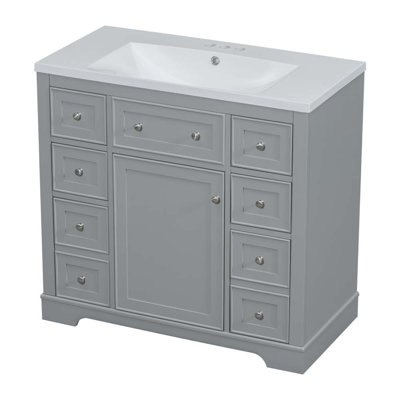 Meuble-lavabo simple 36,11 po avec dessus en céramique Giano
