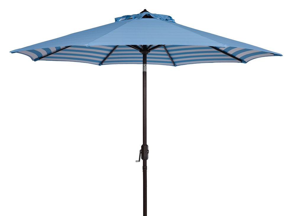 Asla 8.4' Umbrella, Baby Blue/White