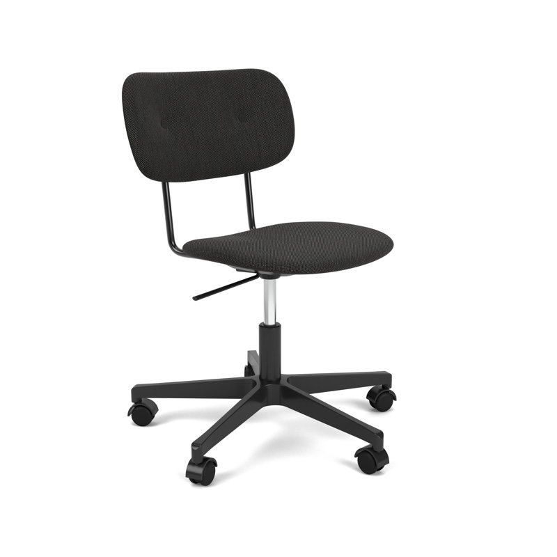 Co Swivel Task Chair, Black Oak/Black, Black, Wool Blend