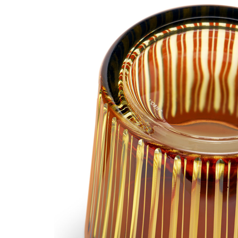 Prism Ice Bucket & Tongs - Amber/Honey