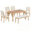 Ensemble de table de salle à manger extensible 6 pièces avec 4 chaises et banc-69976224