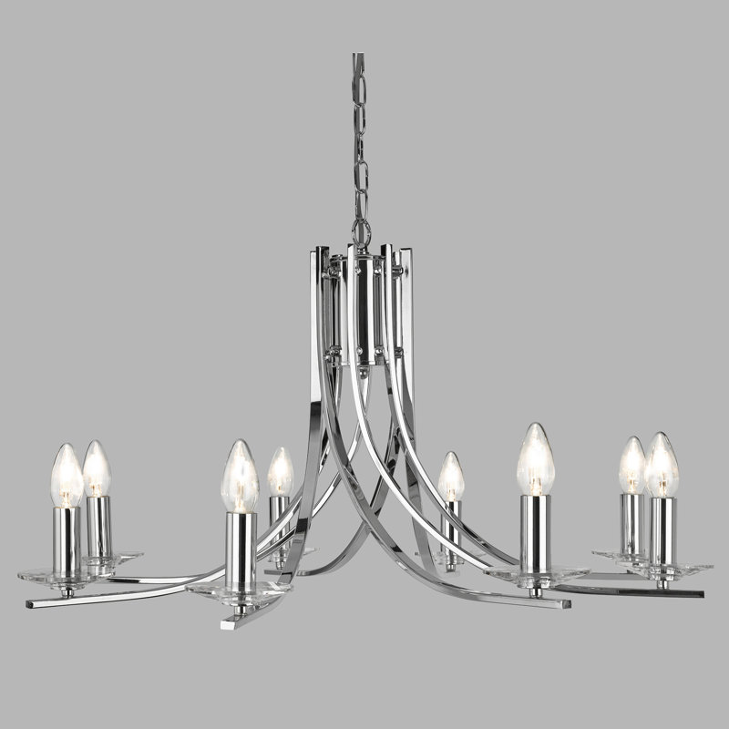 Pamelia 8 - Light Candle Style Chandelier, Chrome