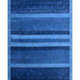 Hand Knotted Geometric Area Rug in Blue