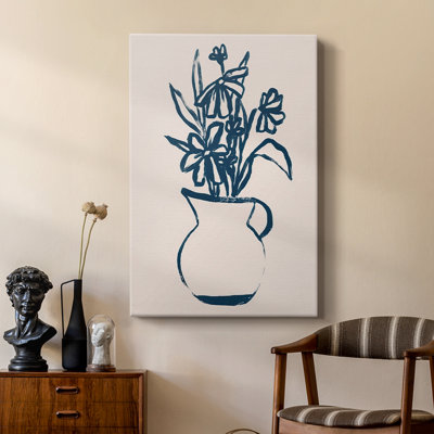 Navy Plant Sketches IV -Custom Wrapped Gallery Cavas