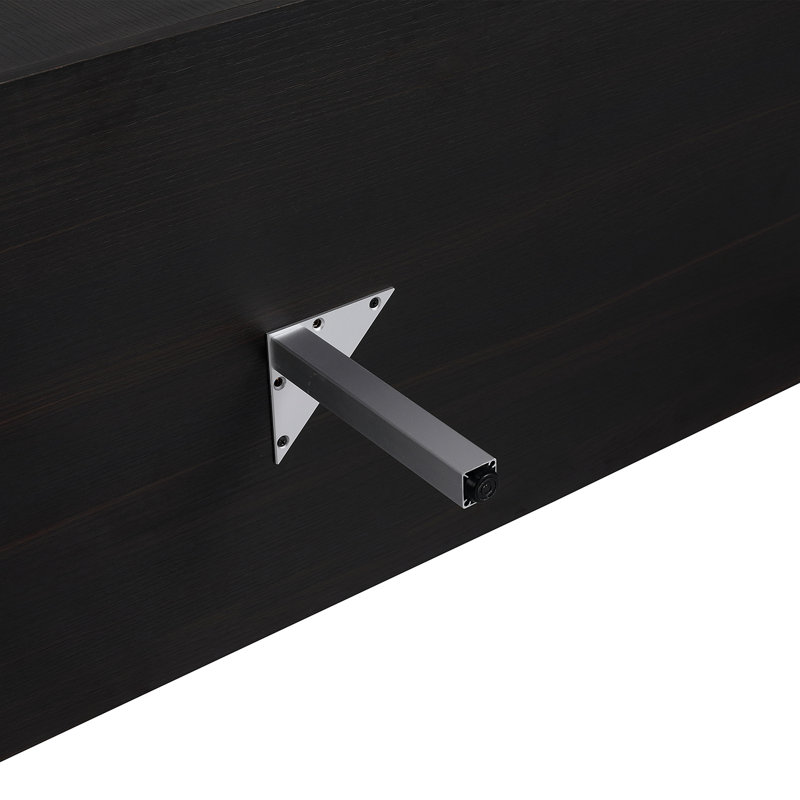 Meuble-lavabo autoportant 48 po avec portes à fermeture douce (ensemble KD) 48 po - évier inclus, Chêne foncé, Argent