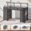 Metal Base Computer Desk with Power Outlet-126597972