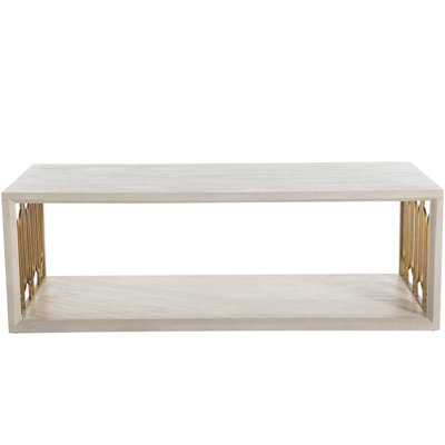 Ainsworth Solid Wood Floor Shelf Coffee Table with Storage