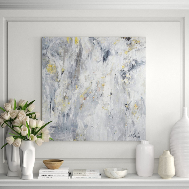 White Platinum by John Beard - Artist Enhanced Canvas Print, 20" H x 20" W x 1.75" D, Brown Framed Canvas