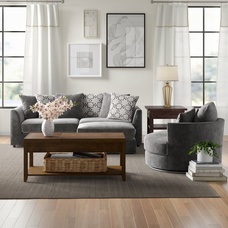 Arabella 2 - Piece Living Room Set, Left Hand, Grey