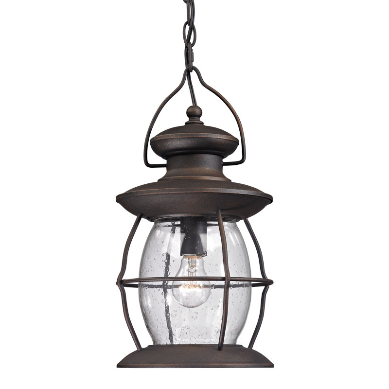 Luminaire suspendu d'extérieur 1 lumière de 8 po Village Lantern - gris anthracite vieilli