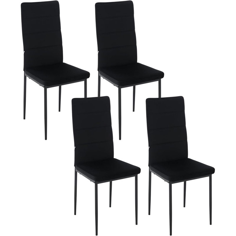 Nuzhat 47cm H Velvet Upholstered Full Back Parsons Chair, Black