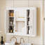 Armoire de salle de bain avec miroir, armoire à pharmacie murale avec 4 tablettes, rangement pour porte de toilette en miroir-1815397091
