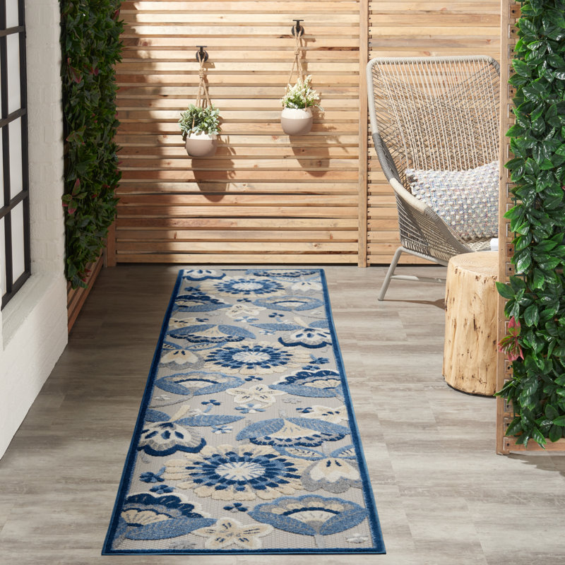 Adamo Floral Indoor / Outdoor Rug, Runner 2'3" x 10'