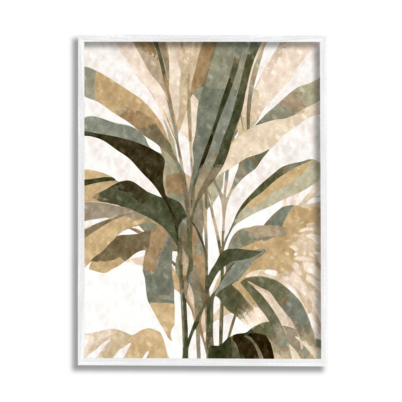 Reproduction de plante de palmier boho encadrée sur toile par Az Ziwei Li, H 30 po x l 24 po x P 1,5 po