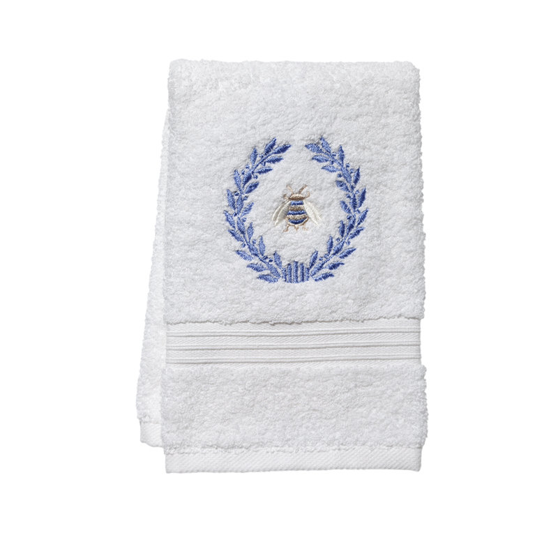 Fingertip Towel, White/Blue