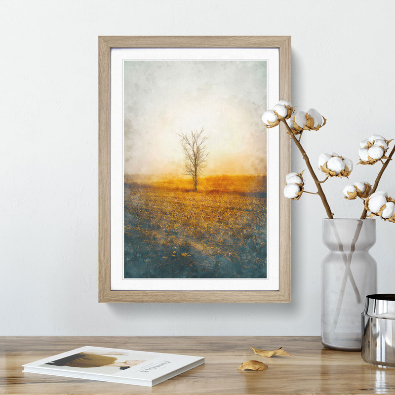 Summer Tree - Framed Print, 33cm H x 24cm W x 2cm D, Oak Framed