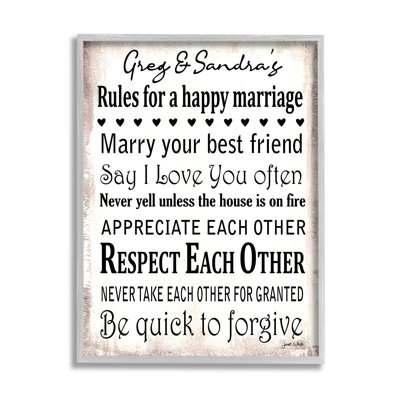 Art mural personnalisé rustique, mariage heureux cmw-111