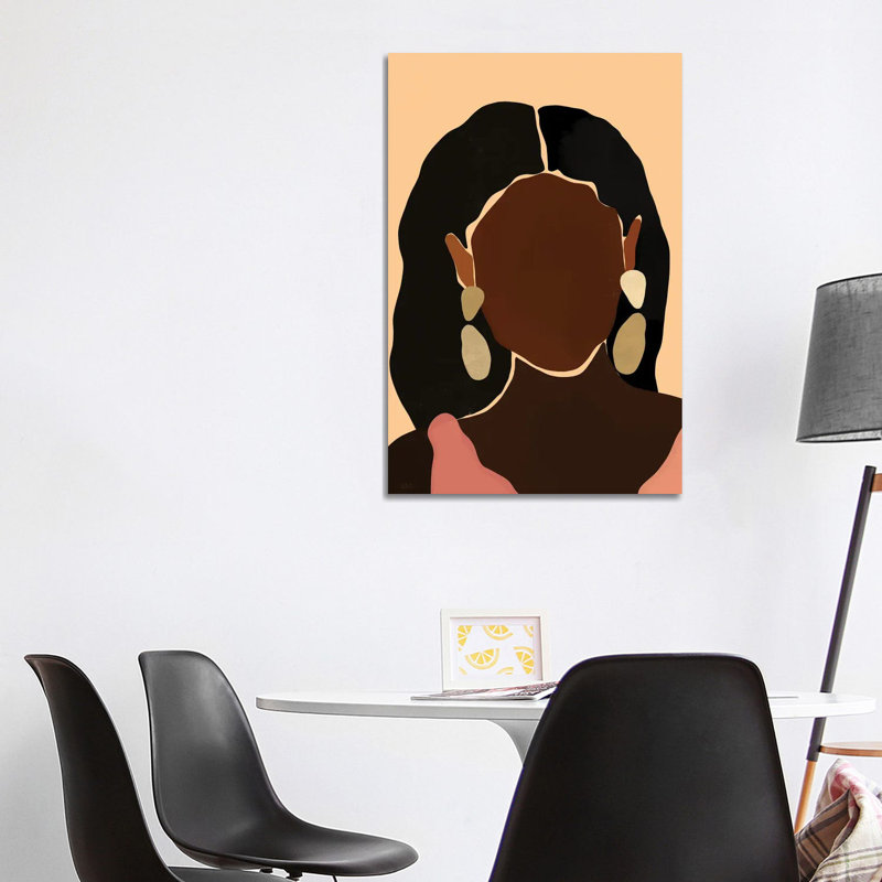 « Monae » par Bria Nicole-impression d’art graphique, Pas de tapis, Toile tendue, H 18 po x l 12 po x 1,5 po