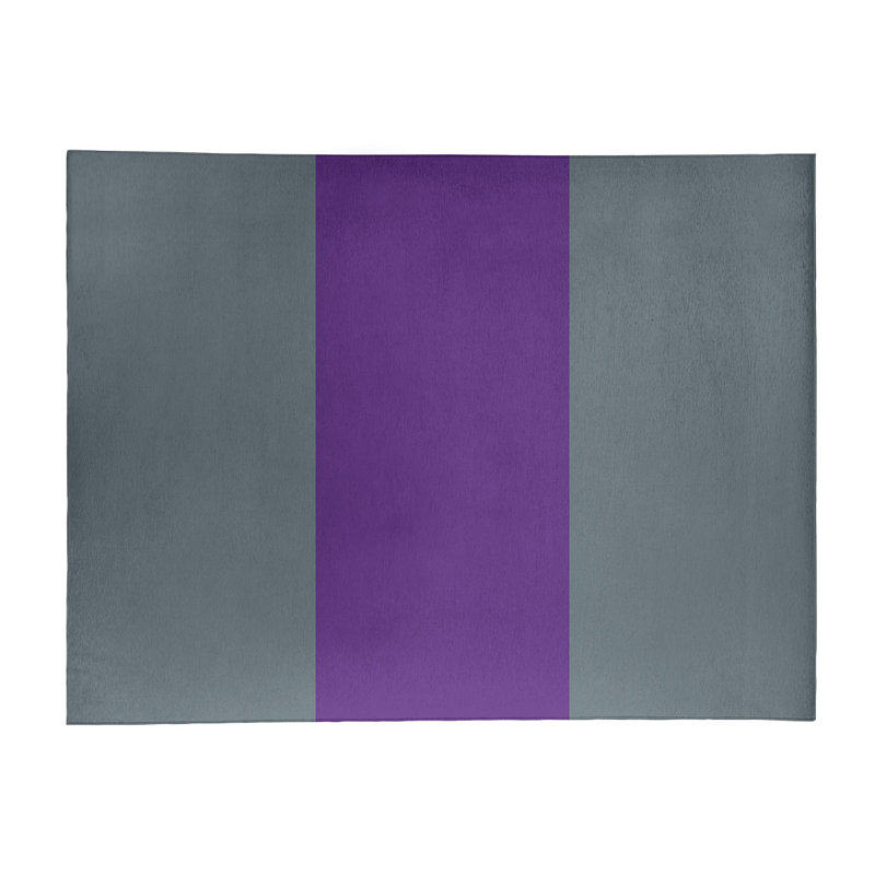 Tapis gris ardoise rayée/mauve, Rectangle 9 pi x 12 pi