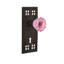 Craftsman Plate with Decorative Keyhole and Crystal Pink Door Knob-1411120286