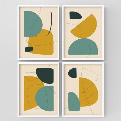 "Décoration murale géométrique abstraite" 4 pièces