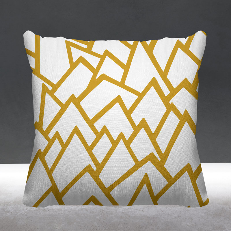 Coussin décoratif intérieur / extérieur Rowan, L 17 po x H 17 po, Jaune