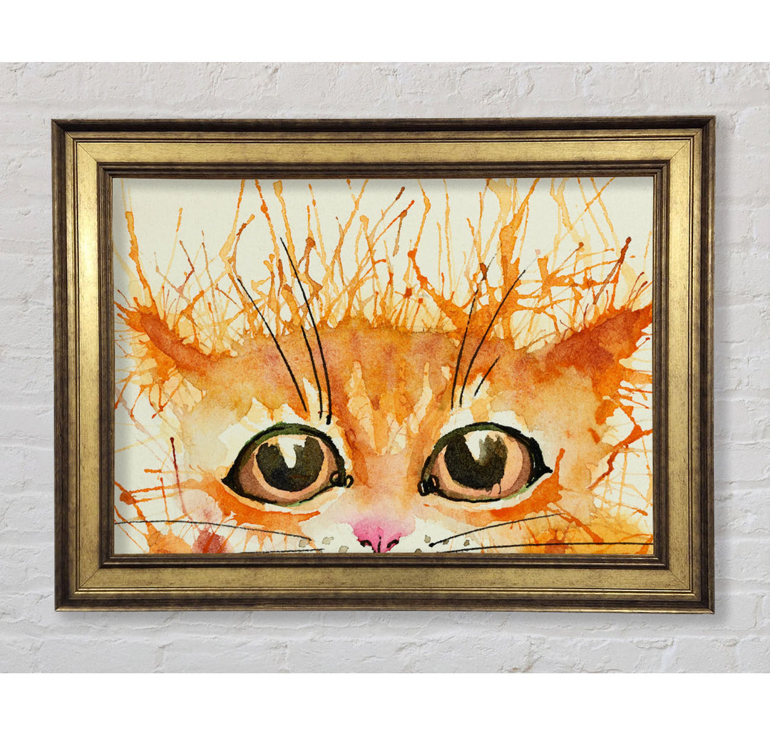 Aquarell Ingwer Katze Splat - Druck