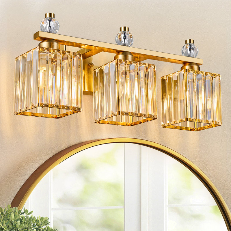 Kyneisha Bathroom Vanity Lamp Modern Crystal Vanity Lamp Bathroom Light Fixture Mirror Crystal Bathroom Vanity Lighting Fixture