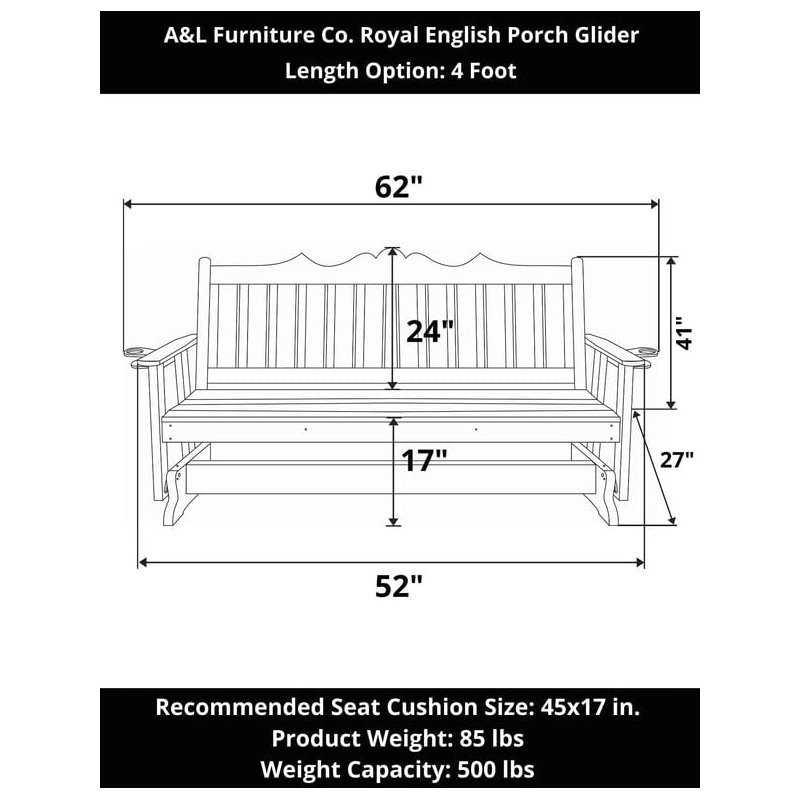 Fauteuil coulissant 4 pieds York Porch, Teinture cèdre