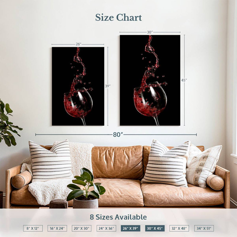 Yarlin Red Wine Splash, H 45 po x l 30 po
